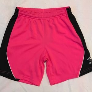 NEW Umbro Knit Soccer Shorts Pink Black Size XS